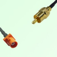 FAKRA SMB M 2003 pastel orange Male Plug to RCA Male Plug Cable FAKRA SMB M 2003 pastel orange Male Plug to RCA Male Plug Cable