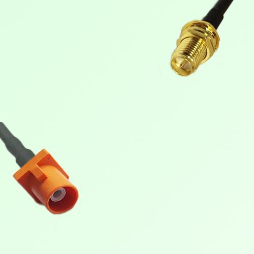 FAKRA SMB M 2003 pastel orange Male to RP SMA Bulkhead Female Cable FAKRA SMB M 2003 pastel orange Male to RP SMA Bulkhead Female Cable
