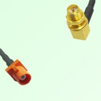 FAKRA SMB M 2003 pastel orange Male to RP SMA Bulkhead Female RA Cable FAKRA SMB M 2003 pastel orange Male to RP SMA Bulkhead Female RA Cable
