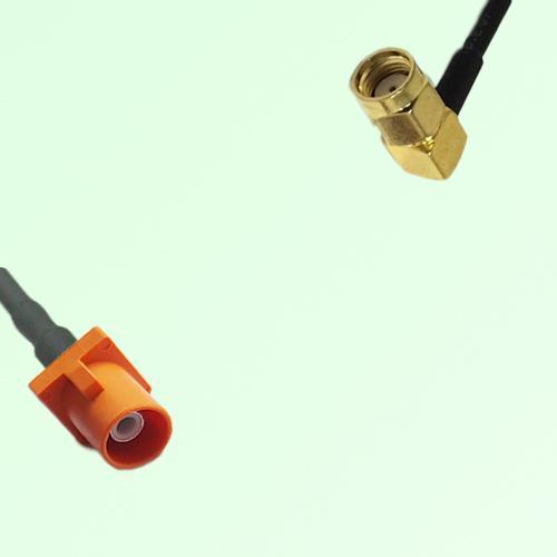 FAKRA SMB M 2003 pastel orange Male Plug to RP SMA Male Plug RA Cable
