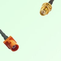 FAKRA SMB M 2003 pastel orange Male Plug to SMA Bulkhead Female Cable FAKRA SMB M 2003 pastel orange Male Plug to SMA Bulkhead Female Cable