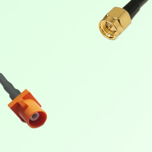 FAKRA SMB M 2003 pastel orange Male Plug to SMA Male Plug Cable