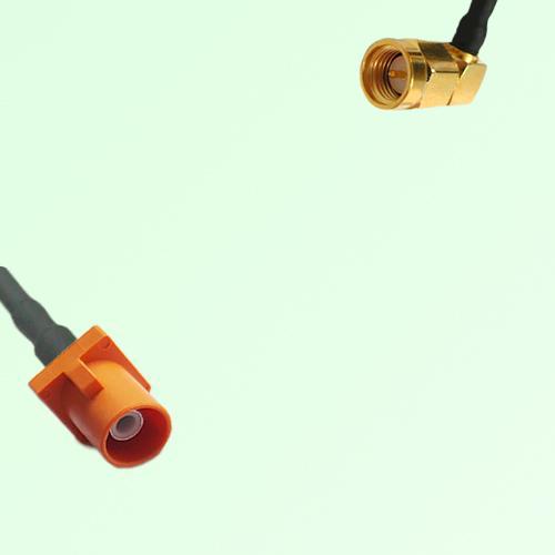 FAKRA SMB M 2003 pastel orange Male Plug to SMA Male Plug RA Cable