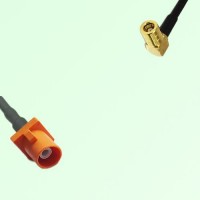 FAKRA SMB M 2003 pastel orange Male Plug to SMB Female Jack RA Cable FAKRA SMB M 2003 pastel orange Male Plug to SMB Female Jack RA Cable