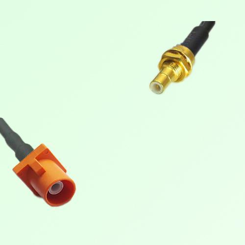 FAKRA SMB M 2003 pastel orange Male Plug to SMB Bulkhead Male Cable
