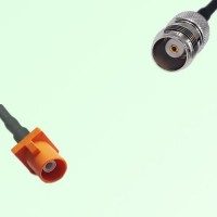 FAKRA SMB M 2003 pastel orange Male Plug to TNC Female Jack Cable FAKRA SMB M 2003 pastel orange Male Plug to TNC Female Jack Cable