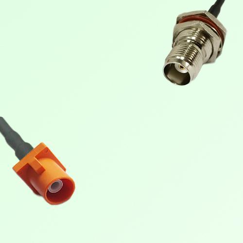 FAKRA SMB M 2003 pastel orange Male Plug to TNC Bulkhead Female Cable FAKRA SMB M 2003 pastel orange Male Plug to TNC Bulkhead Female Cable