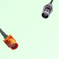 FAKRA SMB M 2003 pastel orange Male to TNC Front Mount Bulkhead Female Cable FAKRA SMB M 2003 pastel orange Male to TNC Front Mount Bulkhead Female Cable