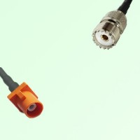 FAKRA SMB M 2003 pastel orange Male Plug to UHF Female Jack Cable FAKRA SMB M 2003 pastel orange Male Plug to UHF Female Jack Cable