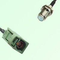 FAKRA SMB N 6019 pastel green Female Jack to F Bulkhead Female Cable