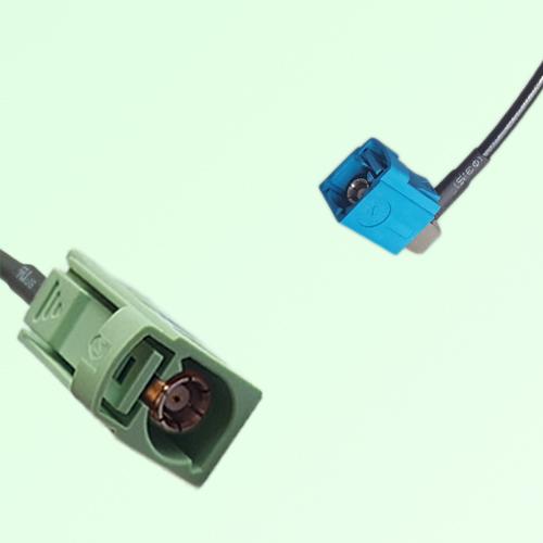 FAKRA SMB N 6019 pastel green Female to Z 5021 Water Blue Female RA Cable FAKRA SMB N 6019 pastel green Female to Z 5021 Water Blue Female RA Cable