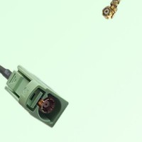 FAKRA SMB N 6019 pastel green Female Jack to IPEX Cable