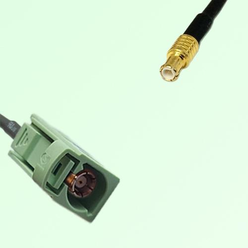 FAKRA SMB N 6019 pastel green Female Jack to MCX Male Plug Cable