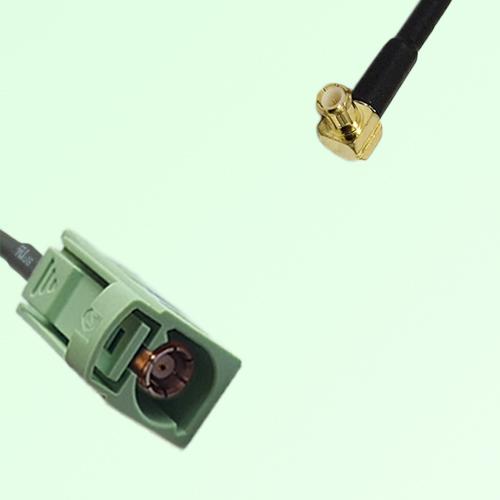FAKRA SMB N 6019 pastel green Female Jack to MCX Male Plug RA Cable