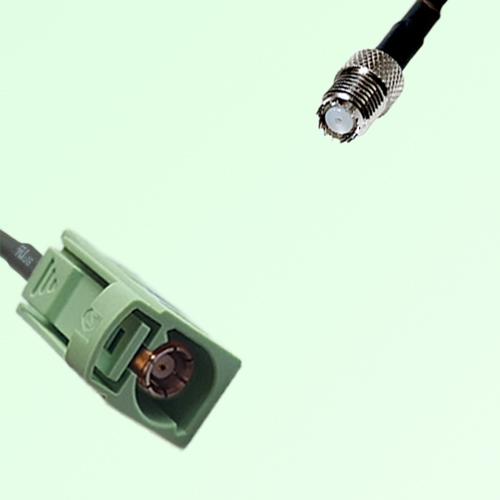 FAKRA SMB N 6019 pastel green Female Jack to Mini UHF Female Cable