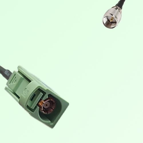 FAKRA SMB N 6019 pastel green Female Jack to Mini UHF Male Plug Cable