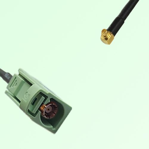FAKRA SMB N 6019 pastel green Female Jack to MMCX Male Plug RA Cable