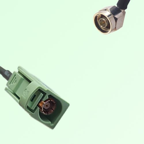 FAKRA SMB N 6019 pastel green Female Jack to N Male Plug RA Cable