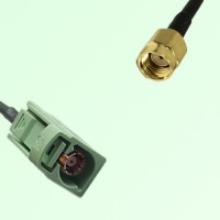 FAKRA SMB N 6019 pastel green Female Jack to RP SMA Male Plug Cable FAKRA SMB N 6019 pastel green Female Jack to RP SMA Male Plug Cable