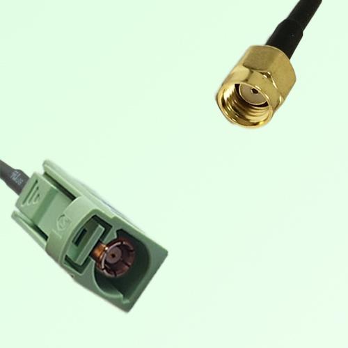 FAKRA SMB N 6019 pastel green Female Jack to RP SMA Male Plug Cable