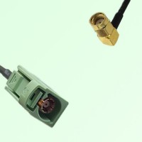 FAKRA SMB N 6019 pastel green Female Jack to RP SMA Male Plug RA Cable FAKRA SMB N 6019 pastel green Female Jack to RP SMA Male Plug RA Cable
