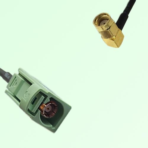 FAKRA SMB N 6019 pastel green Female Jack to RP SMA Male Plug RA Cable