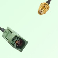 FAKRA SMB N 6019 pastel green Female Jack to SMA Bulkhead Female Cable