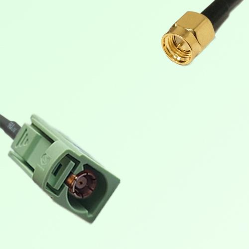FAKRA SMB N 6019 pastel green Female Jack to SMA Male Plug Cable
