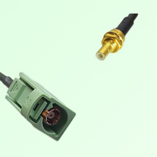 FAKRA SMB N 6019 pastel green Female Jack to SMB Bulkhead Male Cable