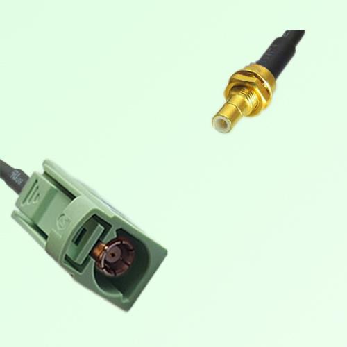 FAKRA SMB N 6019 pastel green Female Jack to SMB Bulkhead Male Cable FAKRA SMB N 6019 pastel green Female Jack to SMB Bulkhead Male Cable