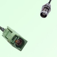 FAKRA SMB N 6019 pastel green Female to TNC Front Mount Bulkhead Female Cable