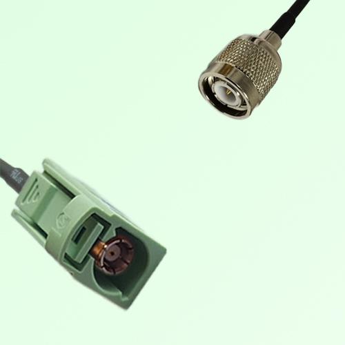 FAKRA SMB N 6019 pastel green Female Jack to TNC Male Plug Cable