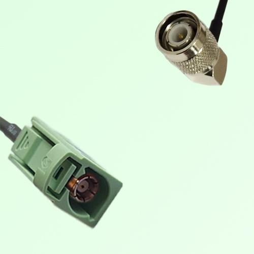 FAKRA SMB N 6019 pastel green Female Jack to TNC Male Plug RA Cable