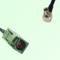 FAKRA SMB N 6019 pastel green Female Jack to TS9 Male Plug RA Cable