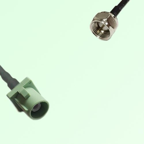 FAKRA SMB N 6019 pastel green Male Plug to F Male Plug Cable