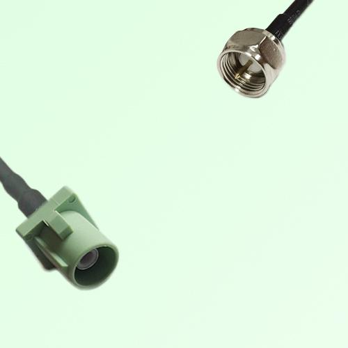 FAKRA SMB N 6019 pastel green Male Plug to F Male Plug Cable FAKRA SMB N 6019 pastel green Male Plug to F Male Plug Cable