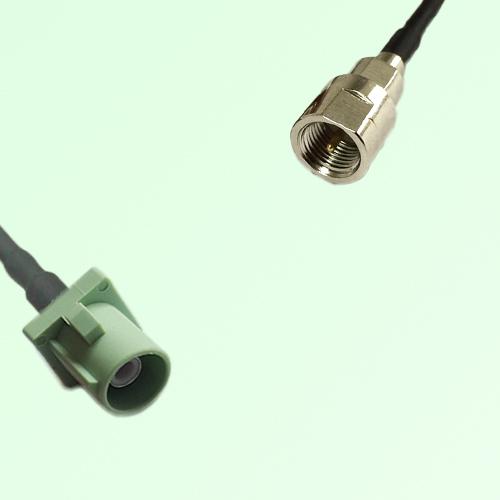 FAKRA SMB N 6019 pastel green Male Plug to FME Male Plug Cable