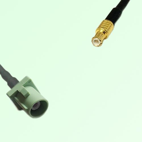 FAKRA SMB N 6019 pastel green Male Plug to MCX Male Plug Cable