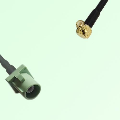 FAKRA SMB N 6019 pastel green Male Plug to MCX Male Plug RA Cable