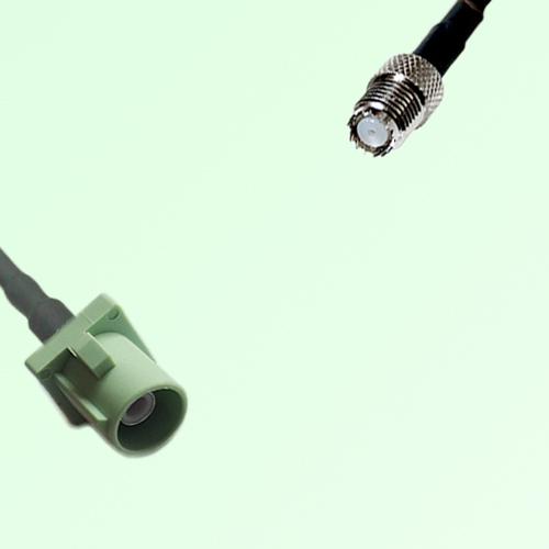 FAKRA SMB N 6019 pastel green Male Plug to Mini UHF Female Jack Cable