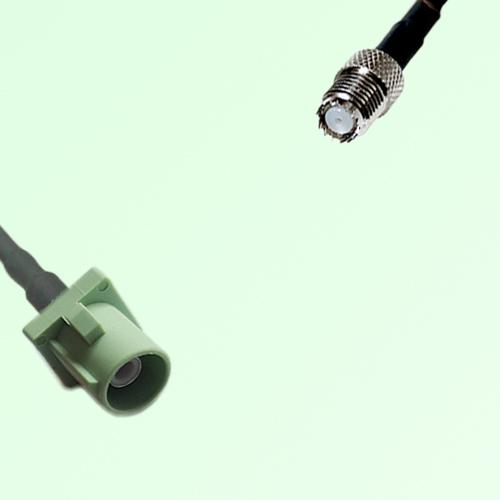 FAKRA SMB N 6019 pastel green Male Plug to Mini UHF Female Jack Cable FAKRA SMB N 6019 pastel green Male Plug to Mini UHF Female Jack Cable