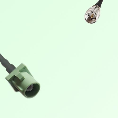 FAKRA SMB N 6019 pastel green Male Plug to Mini UHF Male Plug Cable