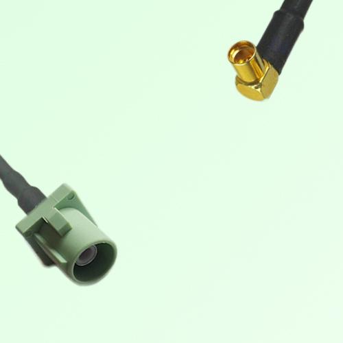 FAKRA SMB N 6019 pastel green Male Plug to MMCX Female Jack RA Cable