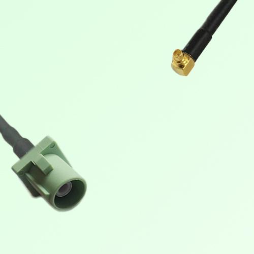 FAKRA SMB N 6019 pastel green Male Plug to MMCX Male Plug RA Cable