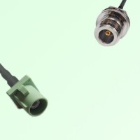 FAKRA SMB N 6019 pastel green Male to N Front Mount Bulkhead Female Cable FAKRA SMB N 6019 pastel green Male to N Front Mount Bulkhead Female Cable