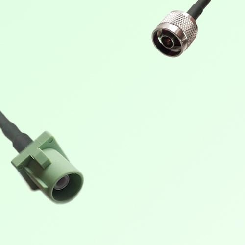FAKRA SMB N 6019 pastel green Male Plug to N Male Plug Cable