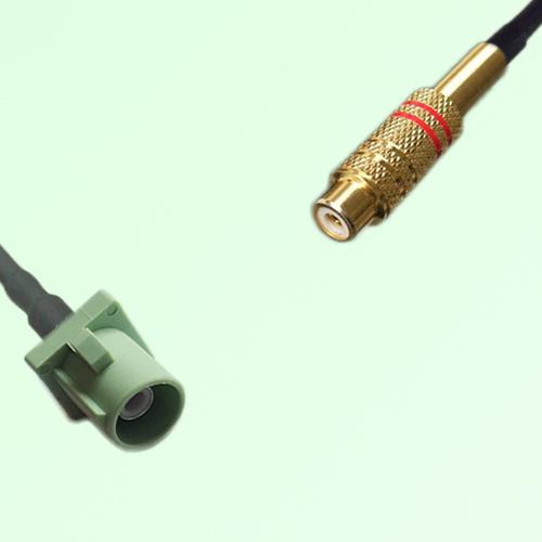 FAKRA SMB N 6019 pastel green Male Plug to RCA Female Jack Cable FAKRA SMB N 6019 pastel green Male Plug to RCA Female Jack Cable