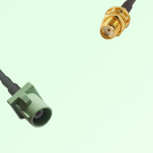 FAKRA SMB N 6019 pastel green Male Plug to SMA Bulkhead Female Cable