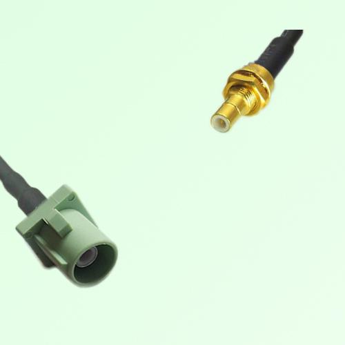 FAKRA SMB N 6019 pastel green Male Plug to SMB Bulkhead Male Cable