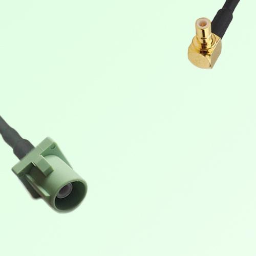 FAKRA SMB N 6019 pastel green Male Plug to SMB Male Plug RA Cable